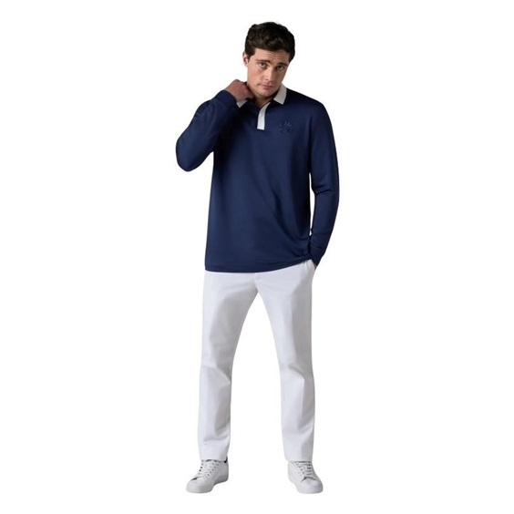 Callaway Mixed Medai Legacy Colection Longsleeve Blocked męskie polo, granatowe