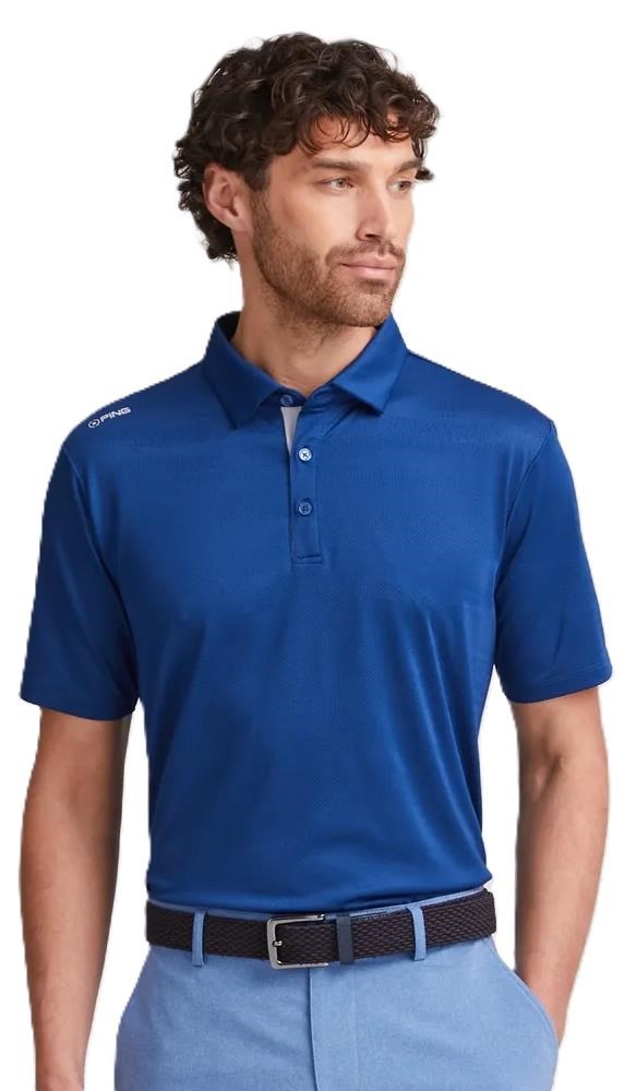 Ping Claude Camo Mesh męskie polo, inky