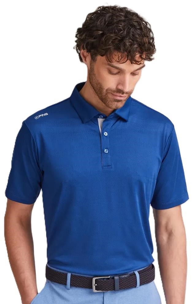 Ping Claude Camo Mesh męskie polo, inky