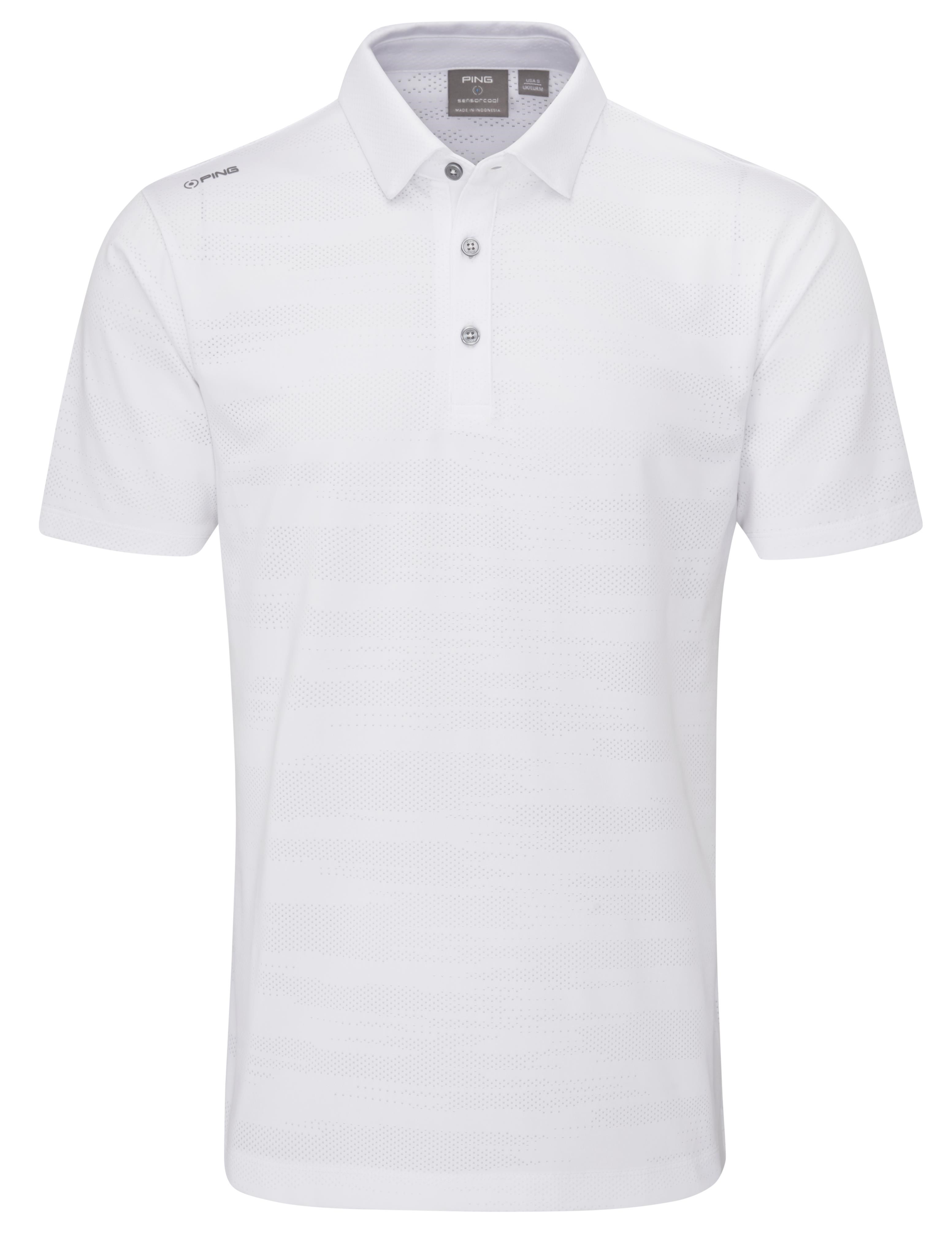 Ping Claude Camo Mesh męskie polo, białe