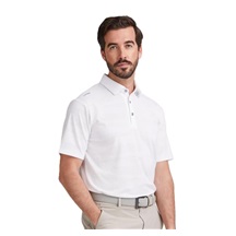 Ping Claude Camo Mesh męskie polo, białe