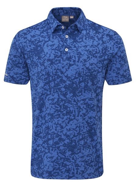 Ping Marek Camo Jacquard męskie polo, bright cobalt multi