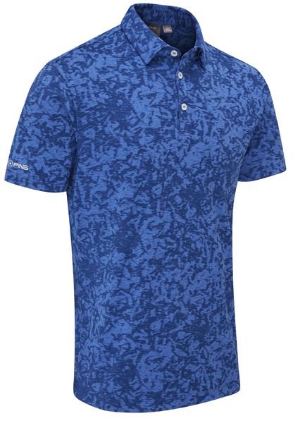 Ping Marek Camo Jacquard męskie polo, bright cobalt multi