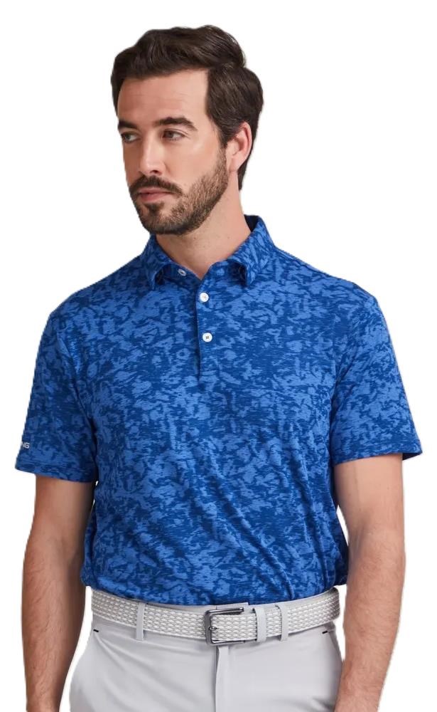 Ping Marek Camo Jacquard męskie polo, bright cobalt multi