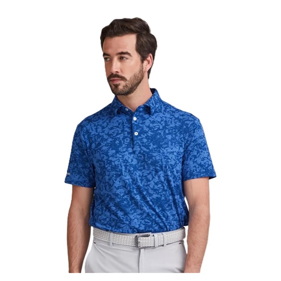 Ping Marek Camo Jacquard męskie polo, bright cobalt multi