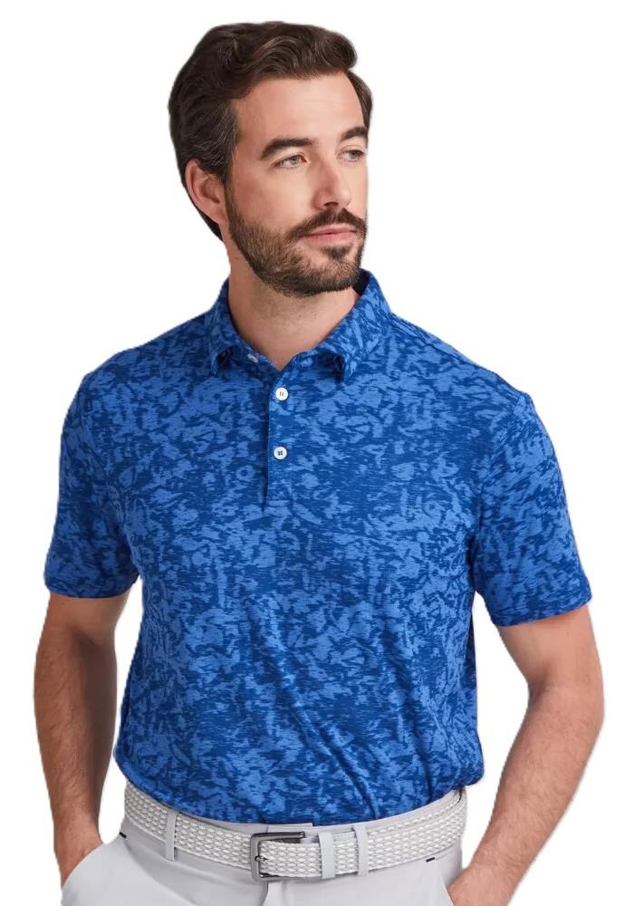 Ping Marek Camo Jacquard męskie polo, bright cobalt multi