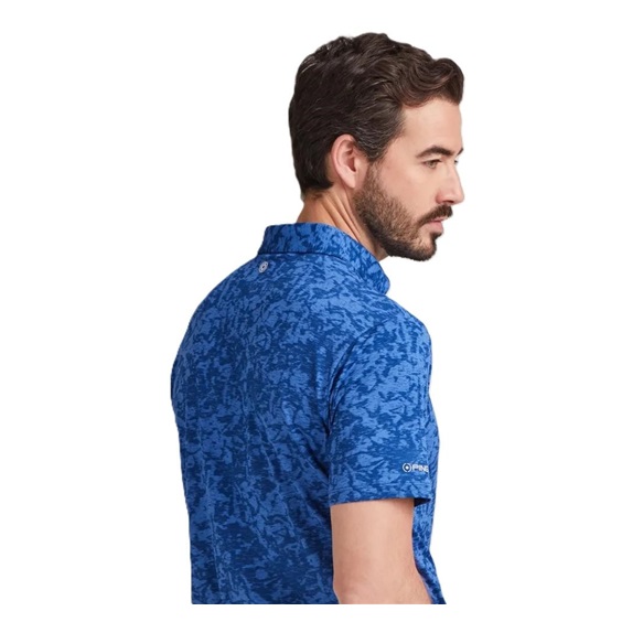 Ping Marek Camo Jacquard męskie polo, bright cobalt multi