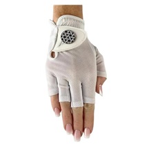 Best of Golf America Half Finger damska rękawica golfowa, biała