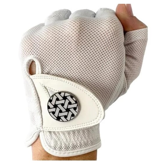 Best of Golf America Half Finger damska rękawica golfowa, biała