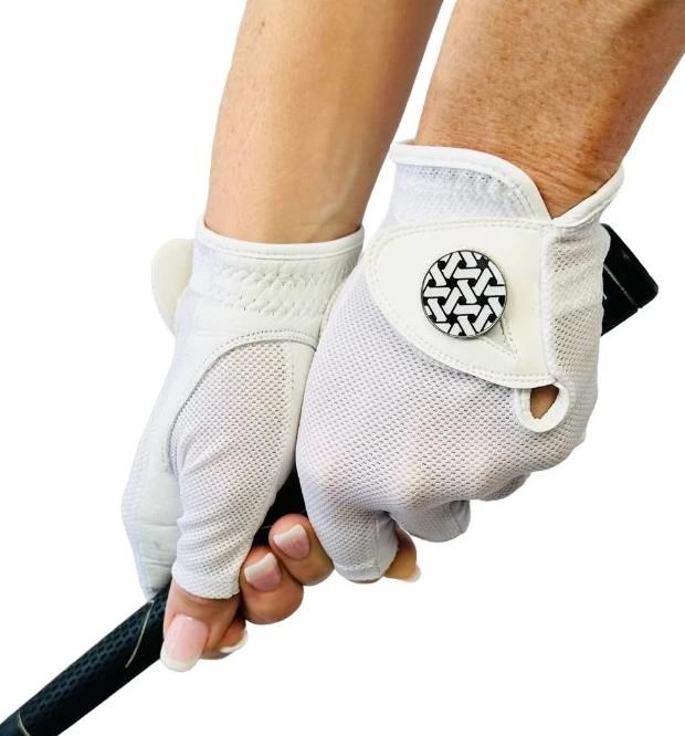 Best of Golf America Half Finger damska rękawica golfowa, biała