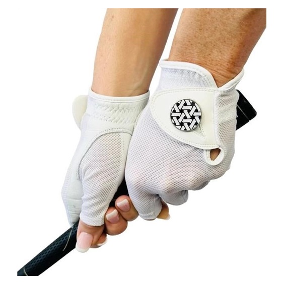 Best of Golf America Half Finger damska rękawica golfowa, biała