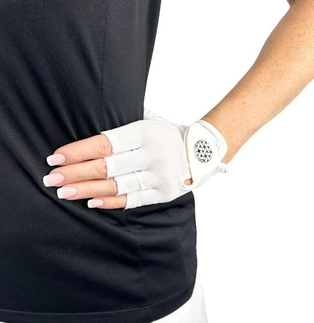 Best of Golf America Half Finger damska rękawica golfowa, biała