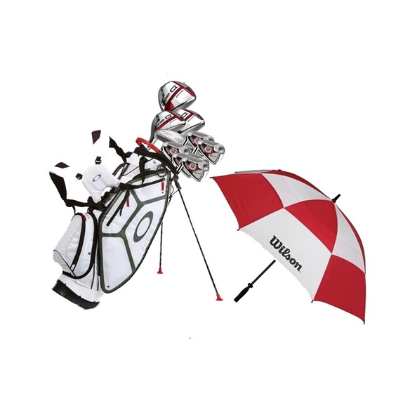 Wilson D200 męski zestaw, prawy, regular + putter, bag, parasol