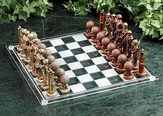 GG Golf Theme Glass Chess Set