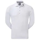 FootJoy Thermocool Self męskie polo z długim rękawem, białe