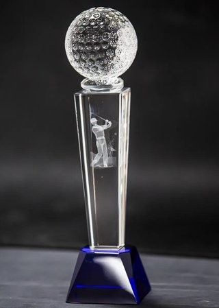 Longridge Crystal Golf Trophy 235mm