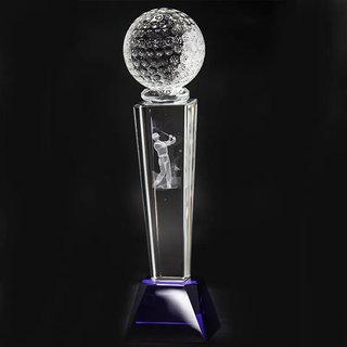 Longridge Crystal Golf Trophy 235mm