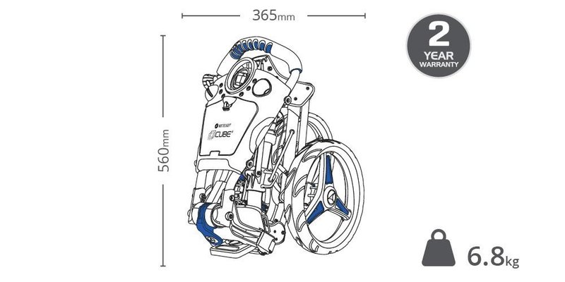 Motocaddy CUBE wózek golfowy, grafit/niebieski