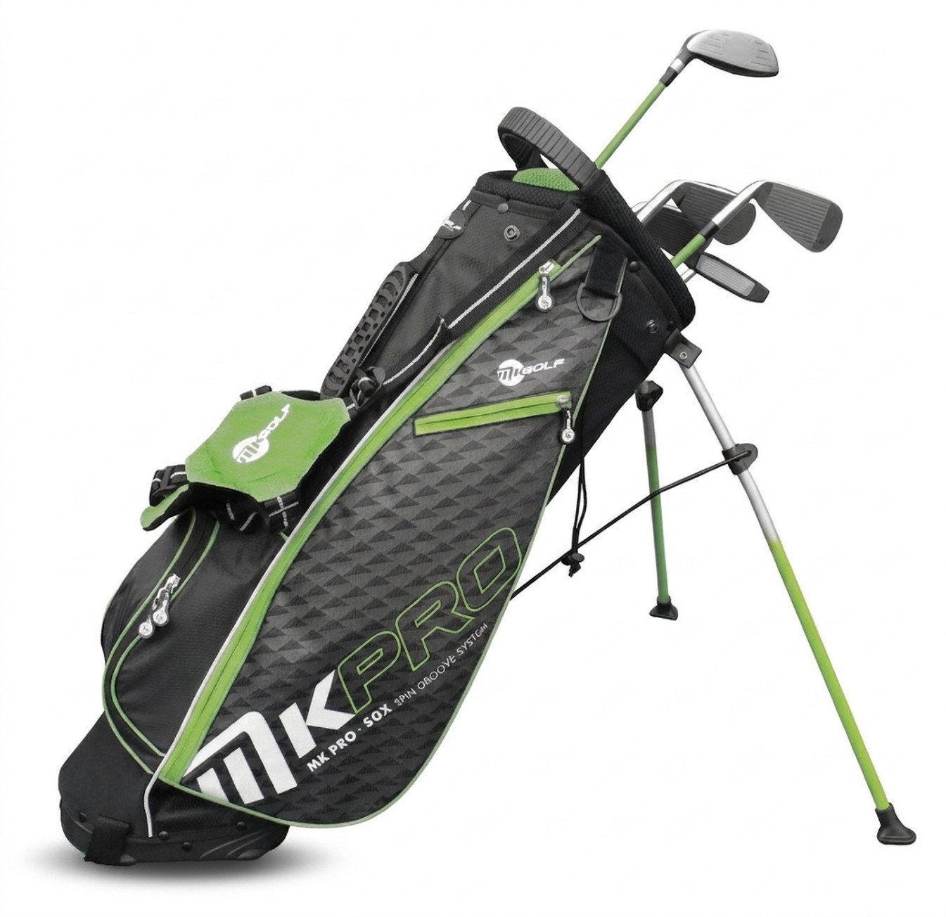 MKids Pro Junior Golf Half Set 57" (145cm/9-11Y) juniorski zestaw golfowy, grafit, stand bag, zielony