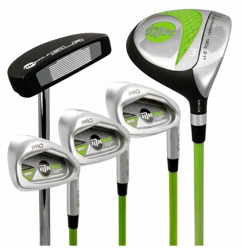 MKids Pro Junior Golf Half Set 57" (145cm/9-11Y) juniorski zestaw golfowy, grafit, stand bag, zielony