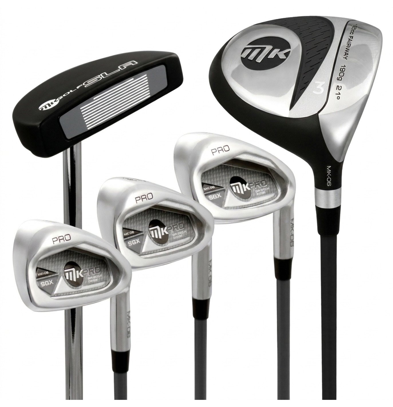 MKids Pro Junior Golf Half Set 65" (165cm/12-14Y) juniorski zestaw golfowy, grafit, stand bag, szary
