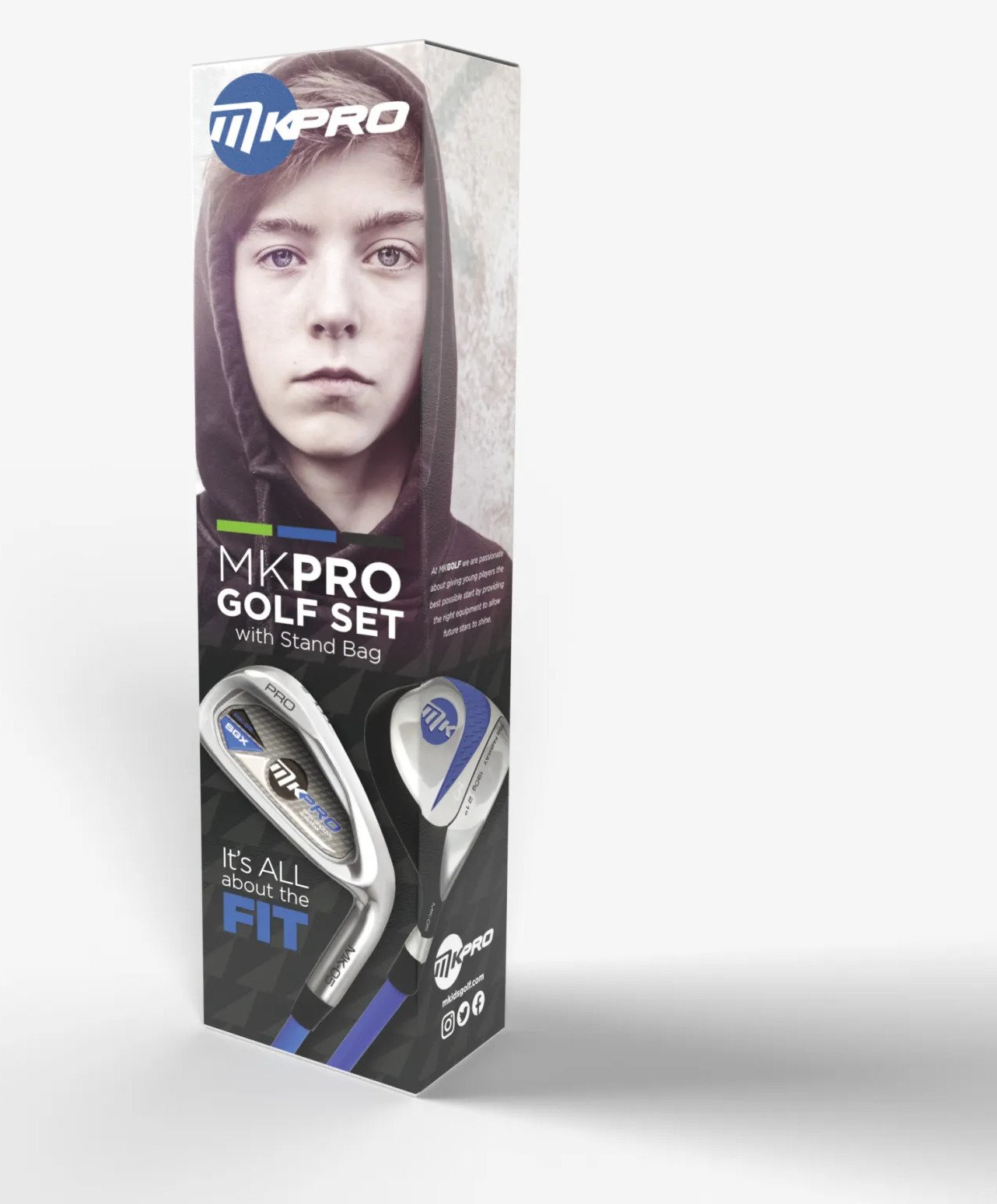 MKids Pro Junior Golf Half Set 65" (165cm/12-14Y) juniorski zestaw golfowy, grafit, stand bag, szary