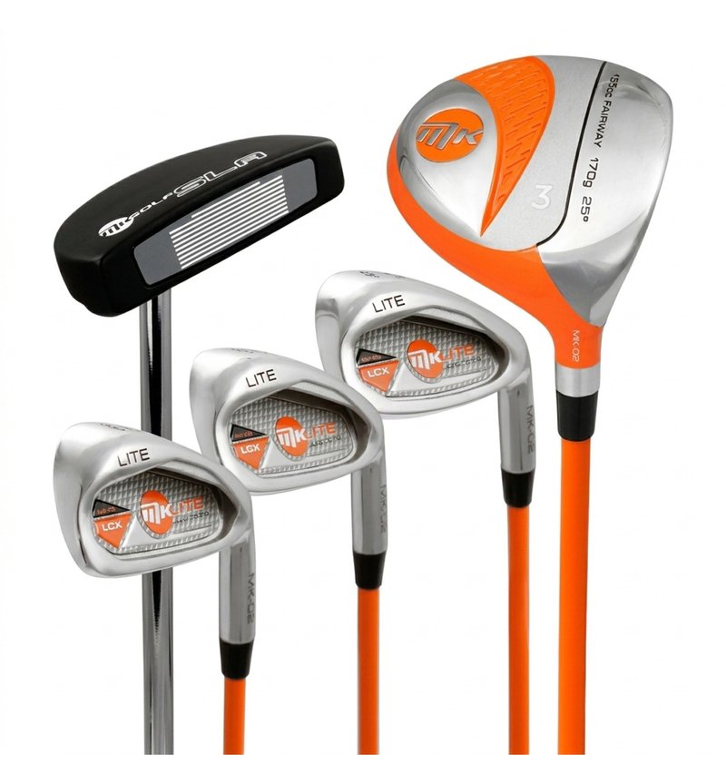 MKids Lite Junior 49" (125cm/6-8Y) juniorski zestaw golfowy, grafit, + stand bag, pomarańczowy