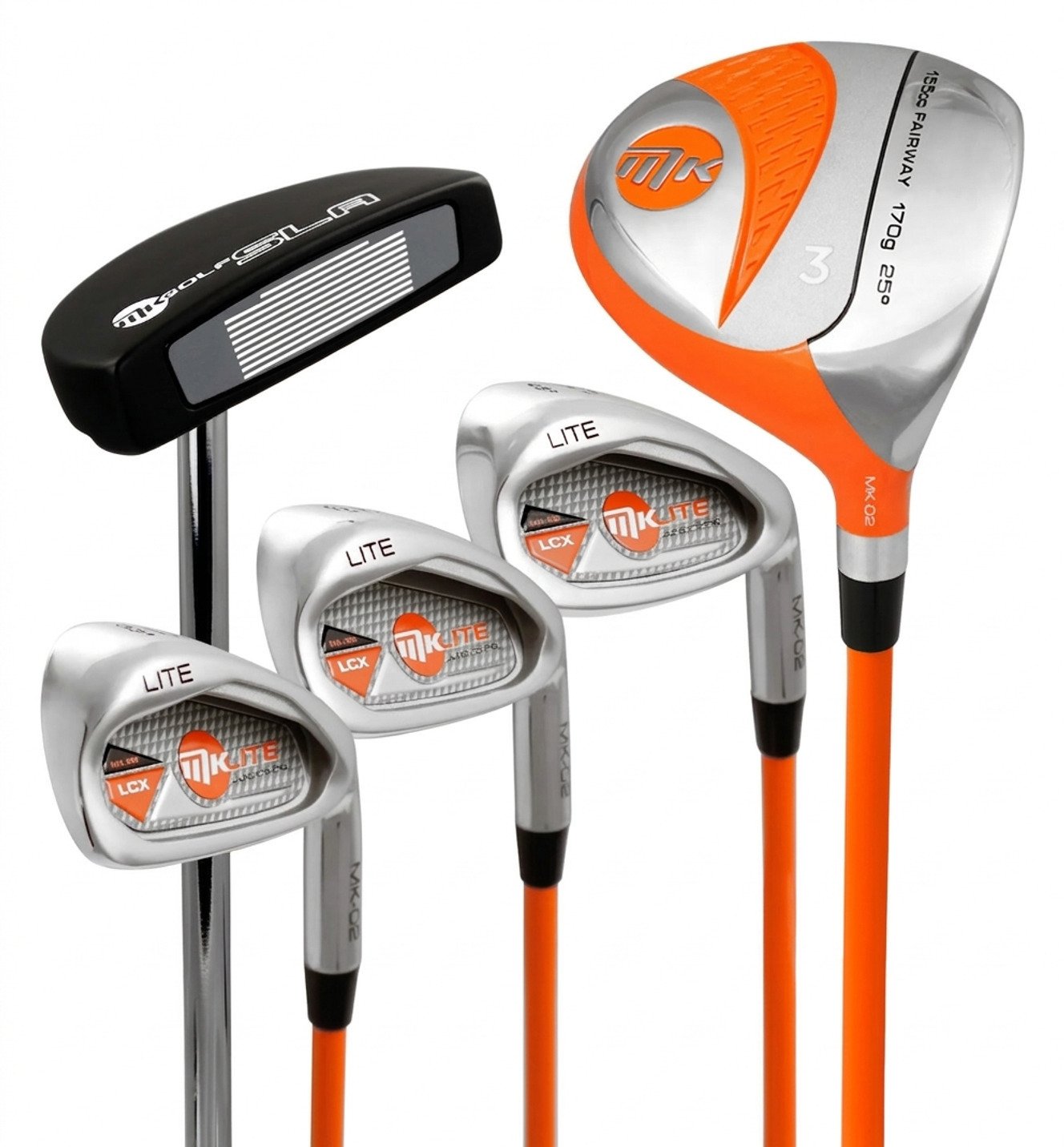 MKids Lite Junior zestaw golfowy, grafit, +stand bag, pomarańczowy
