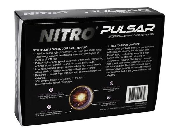 Nitro Pulsar piłki golfowe, limonkowe
