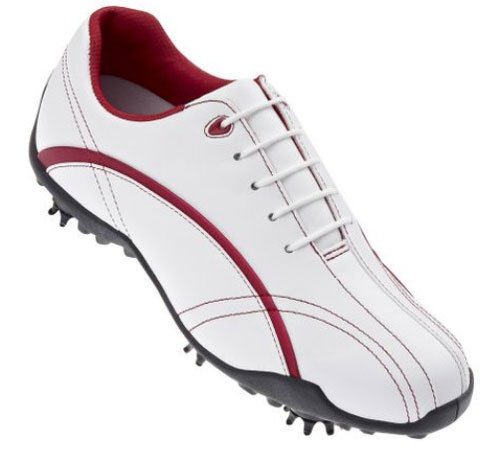 Footjoy FJ LoPro Collection ladies shoes, white/red