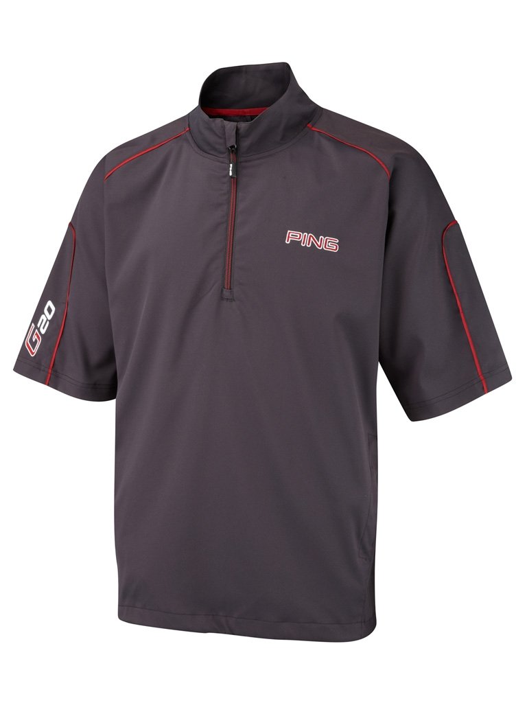 Ping G20 mens wind shirt, black/red