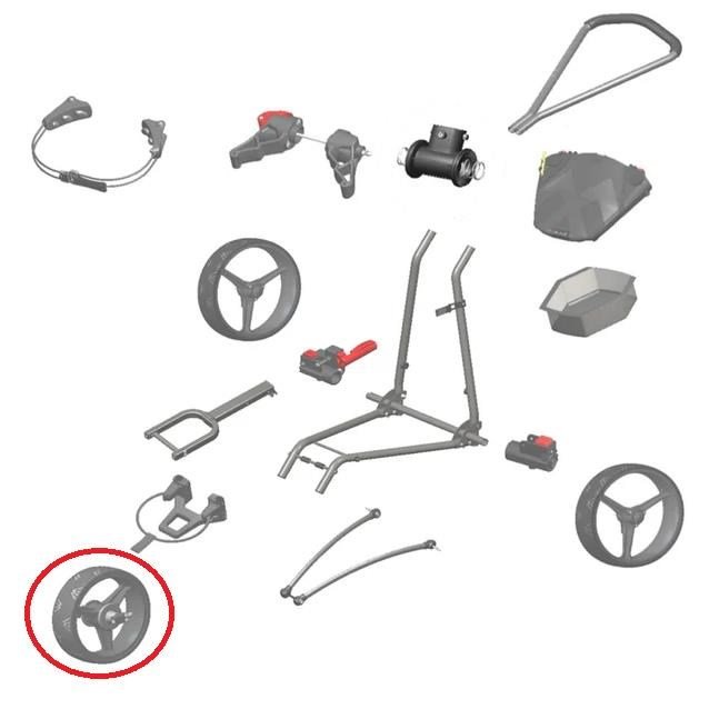 Big Max tylne koło zapasowe do wózka Blade IP/Blade+, czarno/białe, 1 szt.