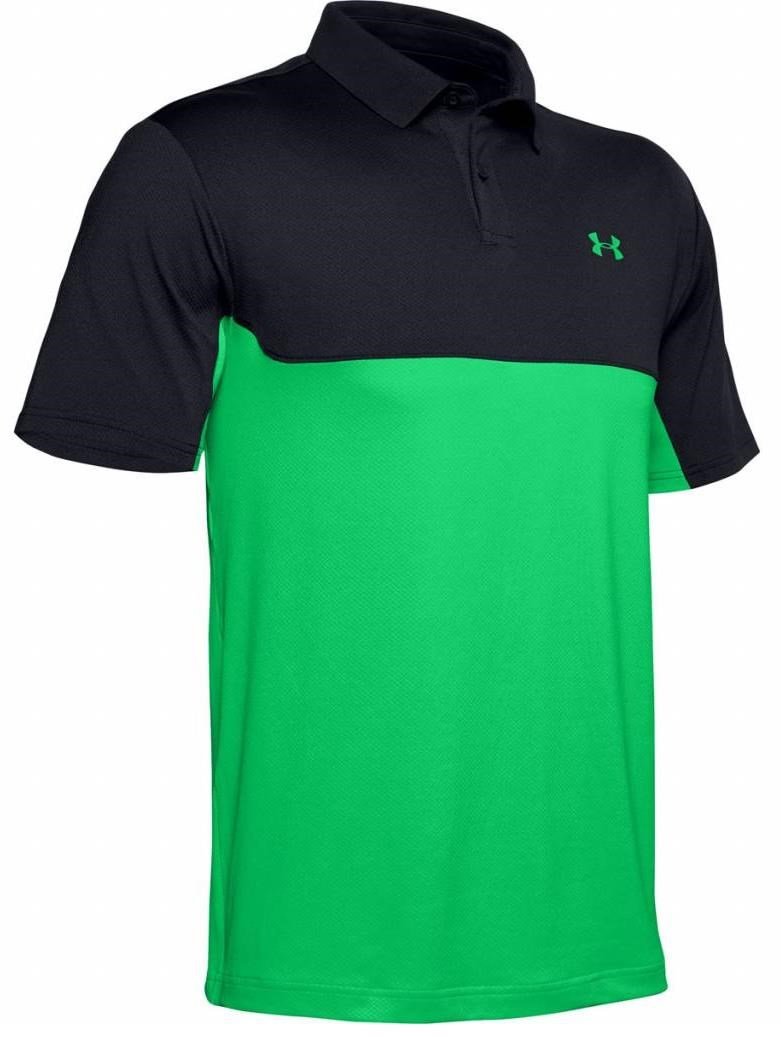Under Armour Performance 2.0 Colourblock męskie polo golfowe, czarno/zielone