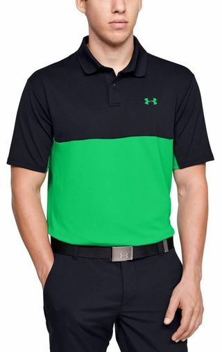 Under Armour Performance 2.0 Colourblock męskie polo golfowe, czarno/zielone