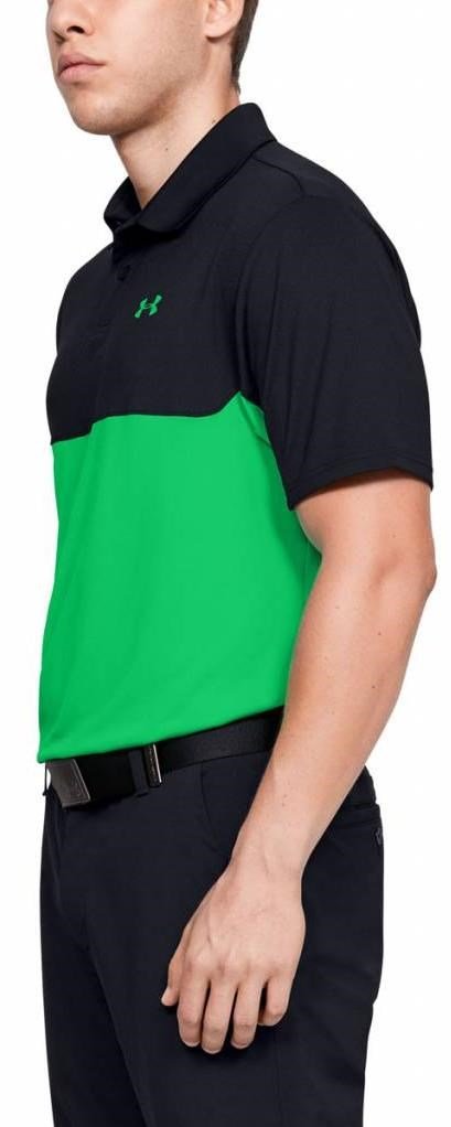 Under Armour Performance 2.0 Colourblock męskie polo golfowe, czarno/zielone