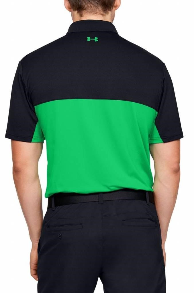 Under Armour Performance 2.0 Colourblock męskie polo golfowe, czarno/zielone