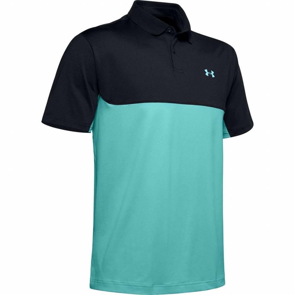 Under Armour Performance 2.0 Colourblock męskie polo golfowe, czarne/radial turquoise