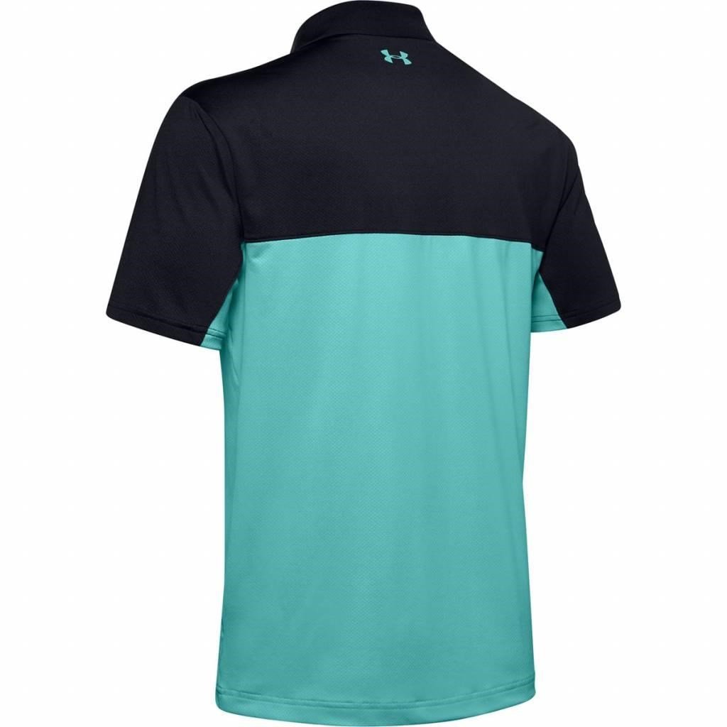Under Armour Performance 2.0 Colourblock męskie polo golfowe, czarne/radial turquoise