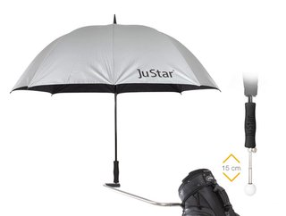 JuStar Telescopic Umbrella parasol teleskopowy, srebrny