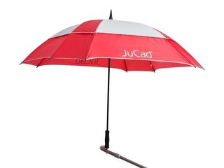 JuCad Windproof parasol golfowy z kołkiem pin 68", czerwony/srebrny