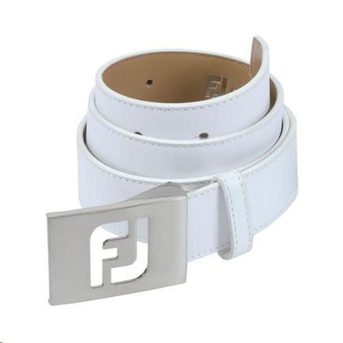 FootJoy Branded Leather Belt, white