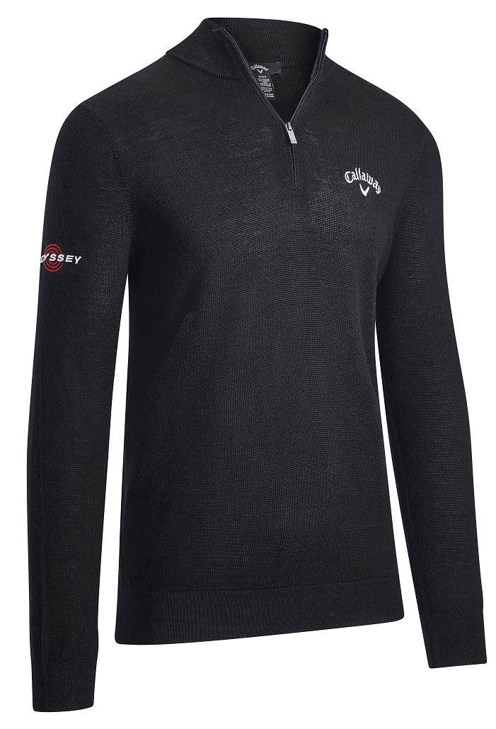 Callaway 1/4 Blended Merino męski sweter, czarny