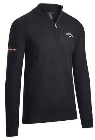 Callaway 1/4 Blended Merino męski sweter, czarny