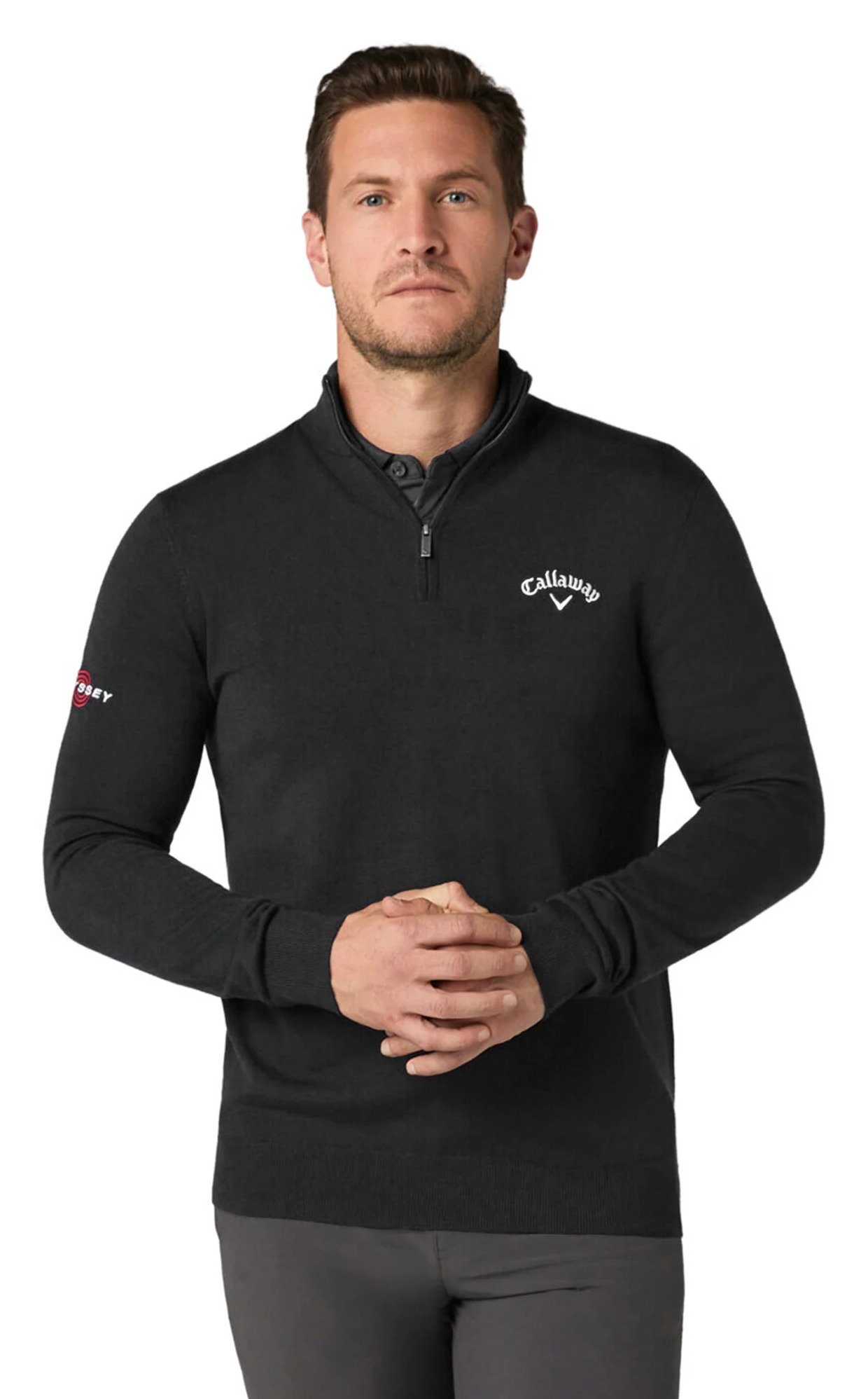 Callaway 1/4 Blended Merino męski sweter, czarny