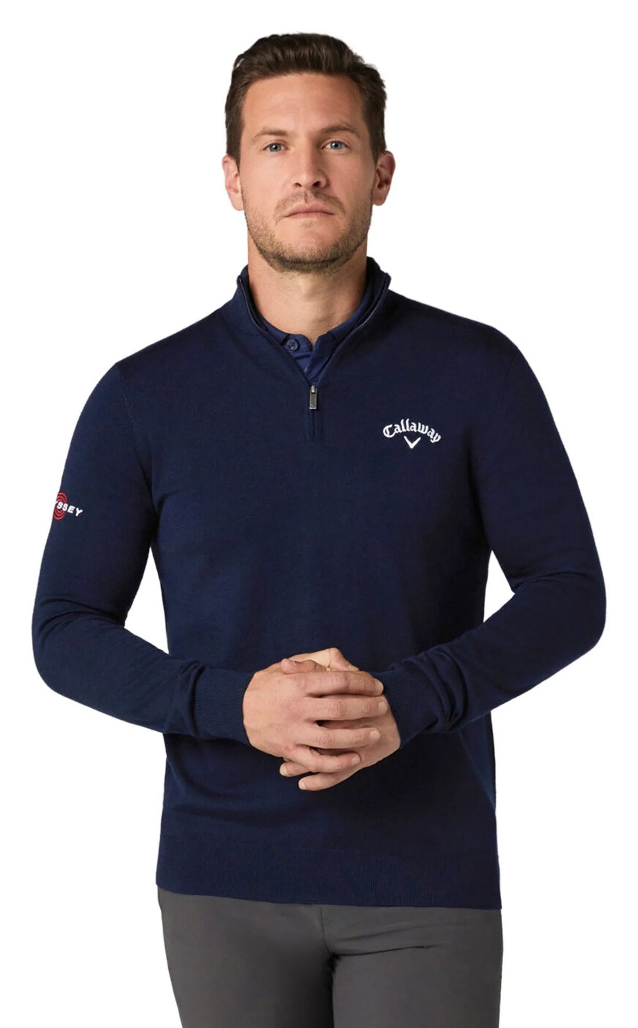 Callaway 1/4 Blended Merino męski sweter, granatowy