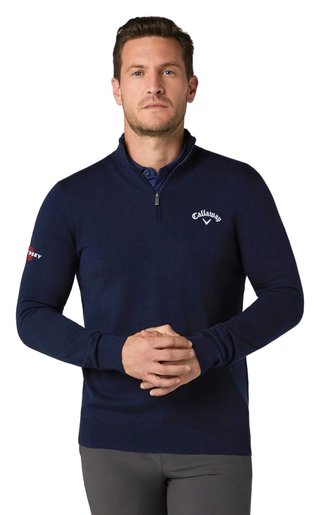 Callaway 1/4 Blended Merino męski sweter, granatowy
