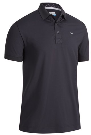 Callaway Solid Ribbed męskie polo, czarne