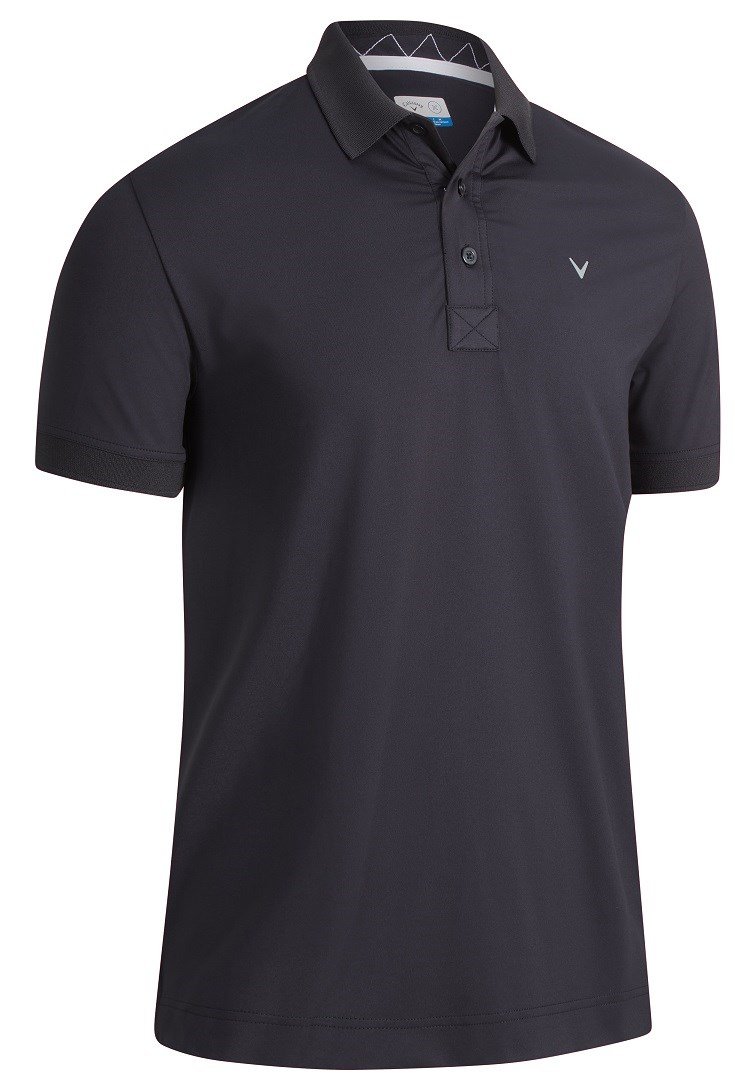 Callaway Solid Ribbed męskie polo, czarne