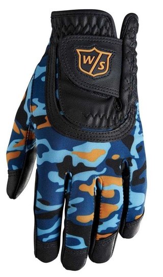 Wilson Staff Fit All rękawiczka dla dzieci, niebiesko/pomarańczowa camo