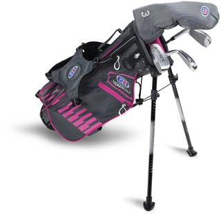 2022 U.S. Kids Golf UL45 (114 cm) WT25-s 4-Club golfowy zestaw dla juniora, szaro/różowy